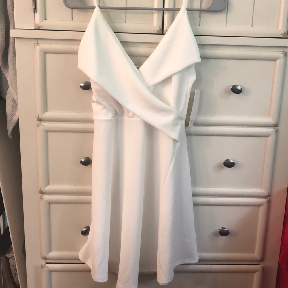 TOBI Into You White Skater Dress